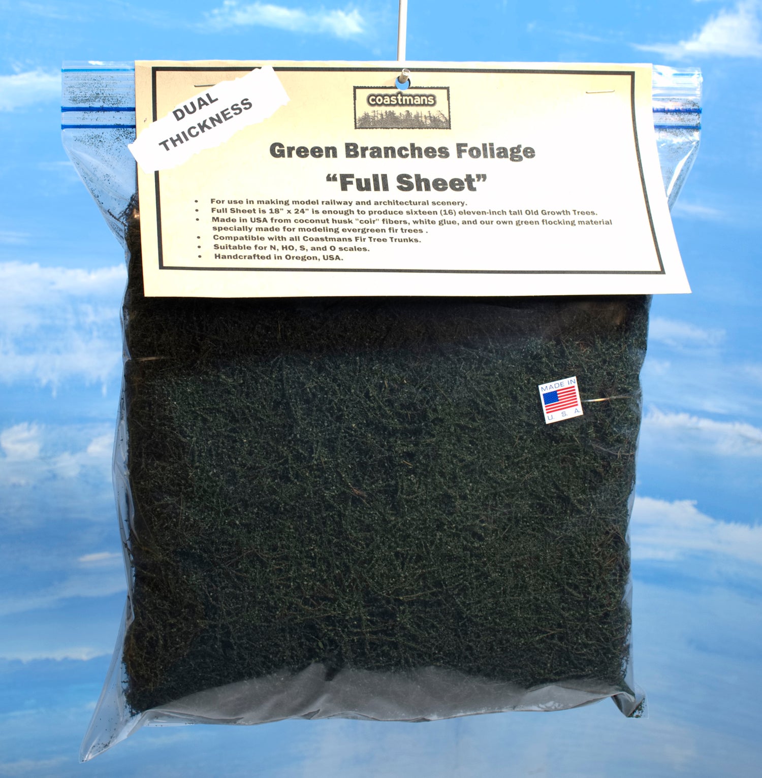 Green Branch Foliage THICK TWO LAYERS FULL SHEET