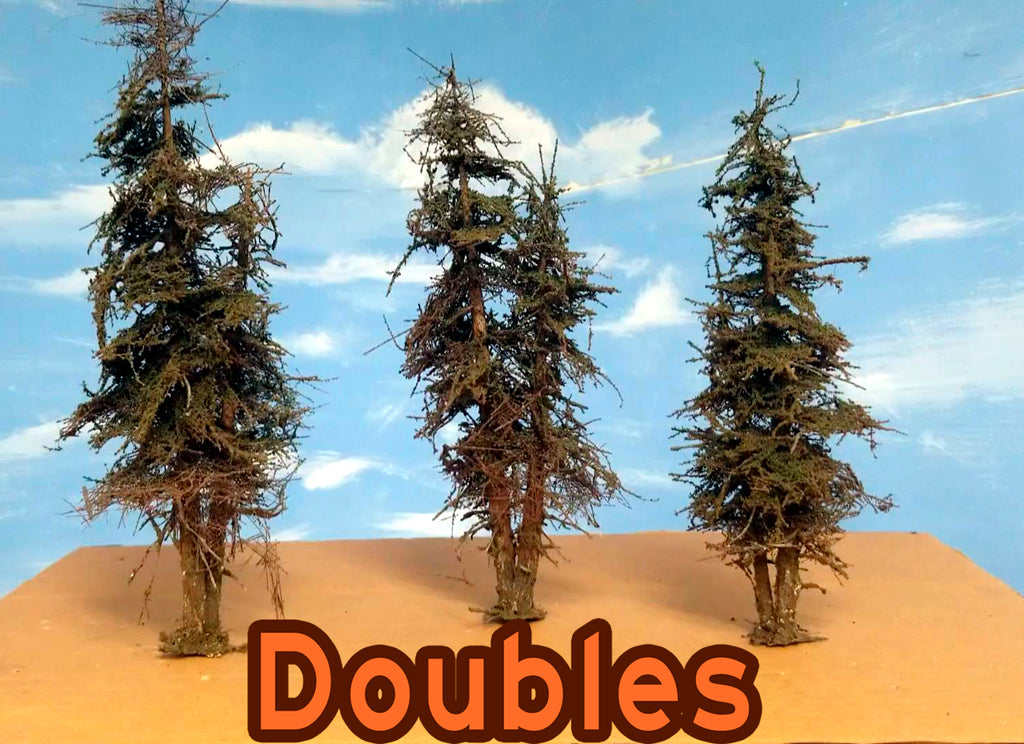 Double Trunk Fir Tree, 9 Inches