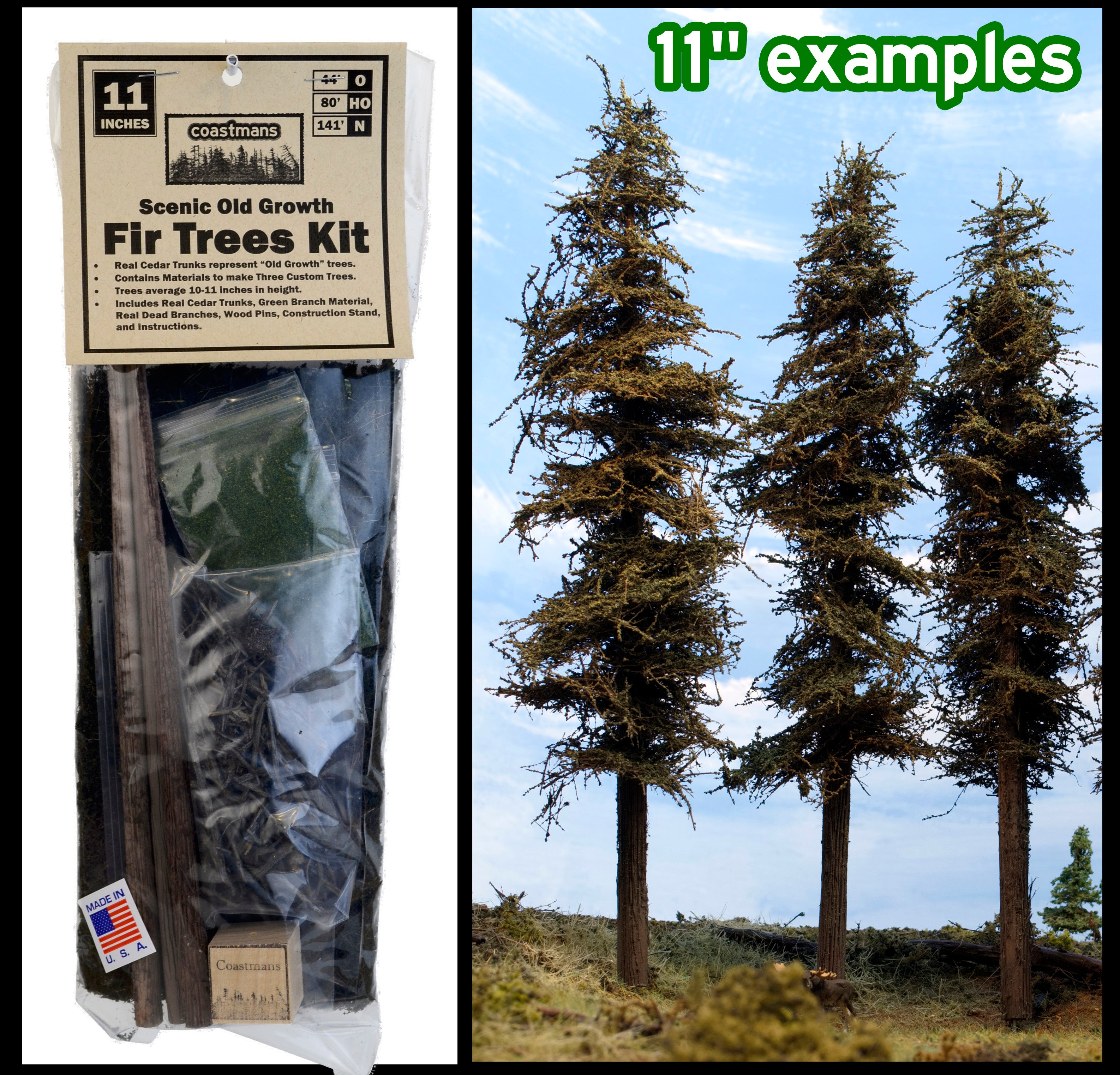 11 inch Old Growth Fir Trees Kit