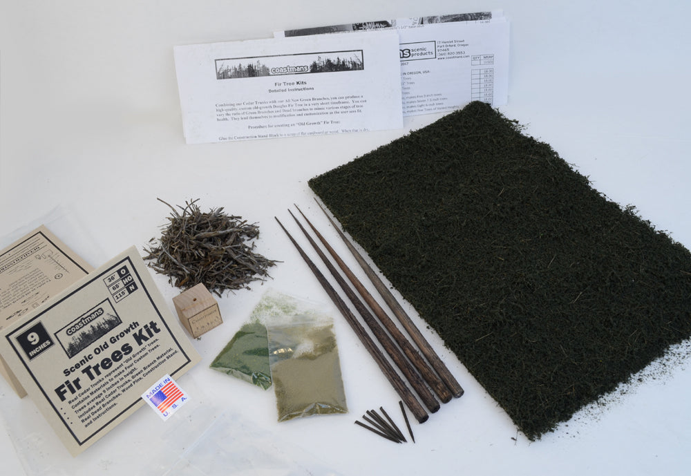 9 inch Old Growth Fir Trees Kit