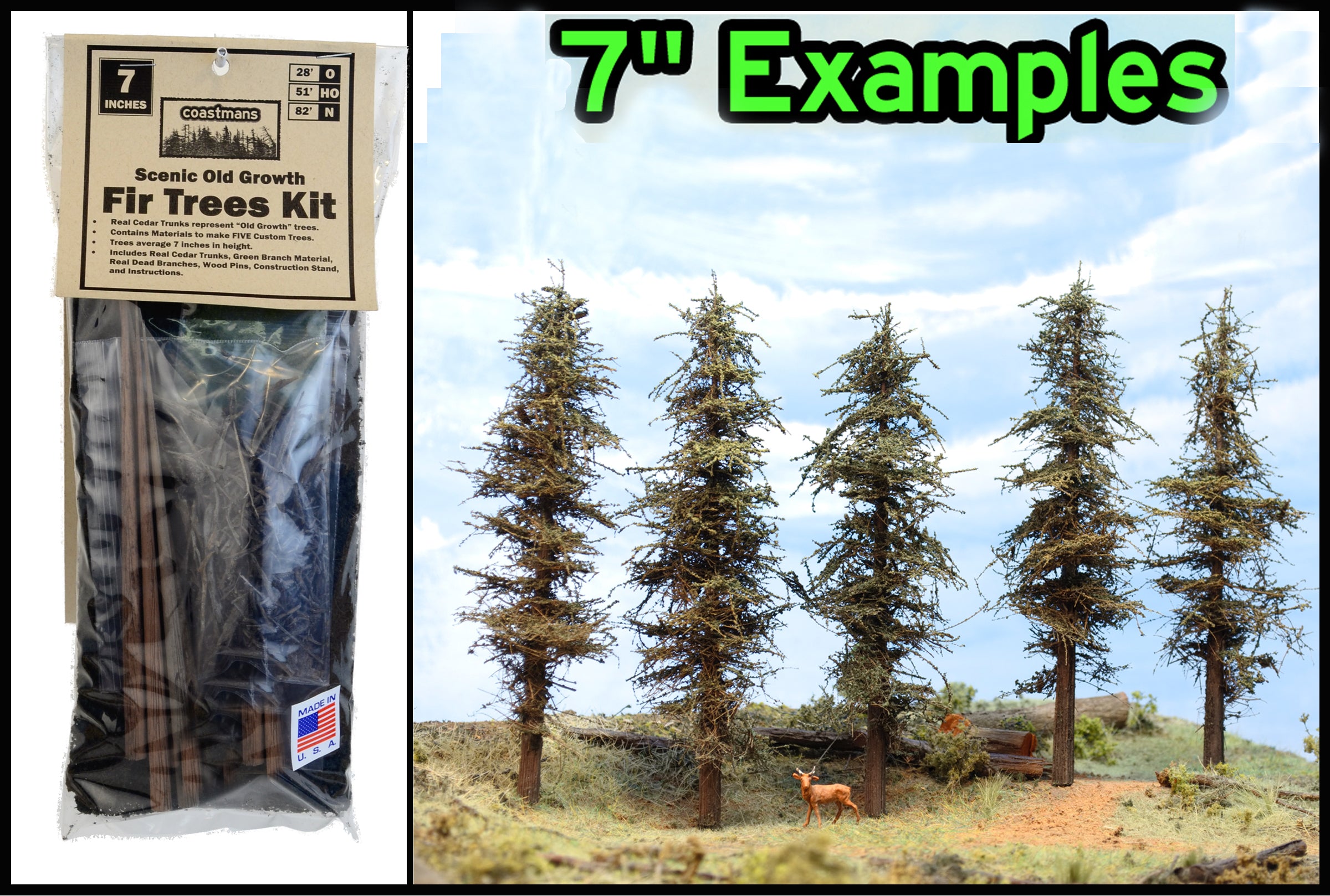 7 inch Old Growth Fir Trees Kit