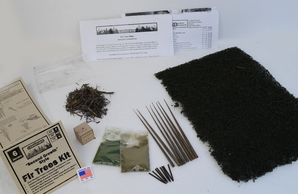 6 inch Second Growth Fir Trees Kit