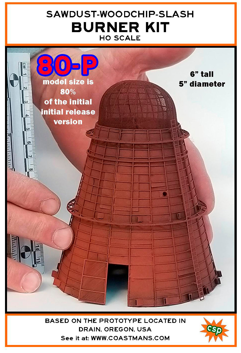 "80P" 80% Sawdust Burner KIT, HO Scale