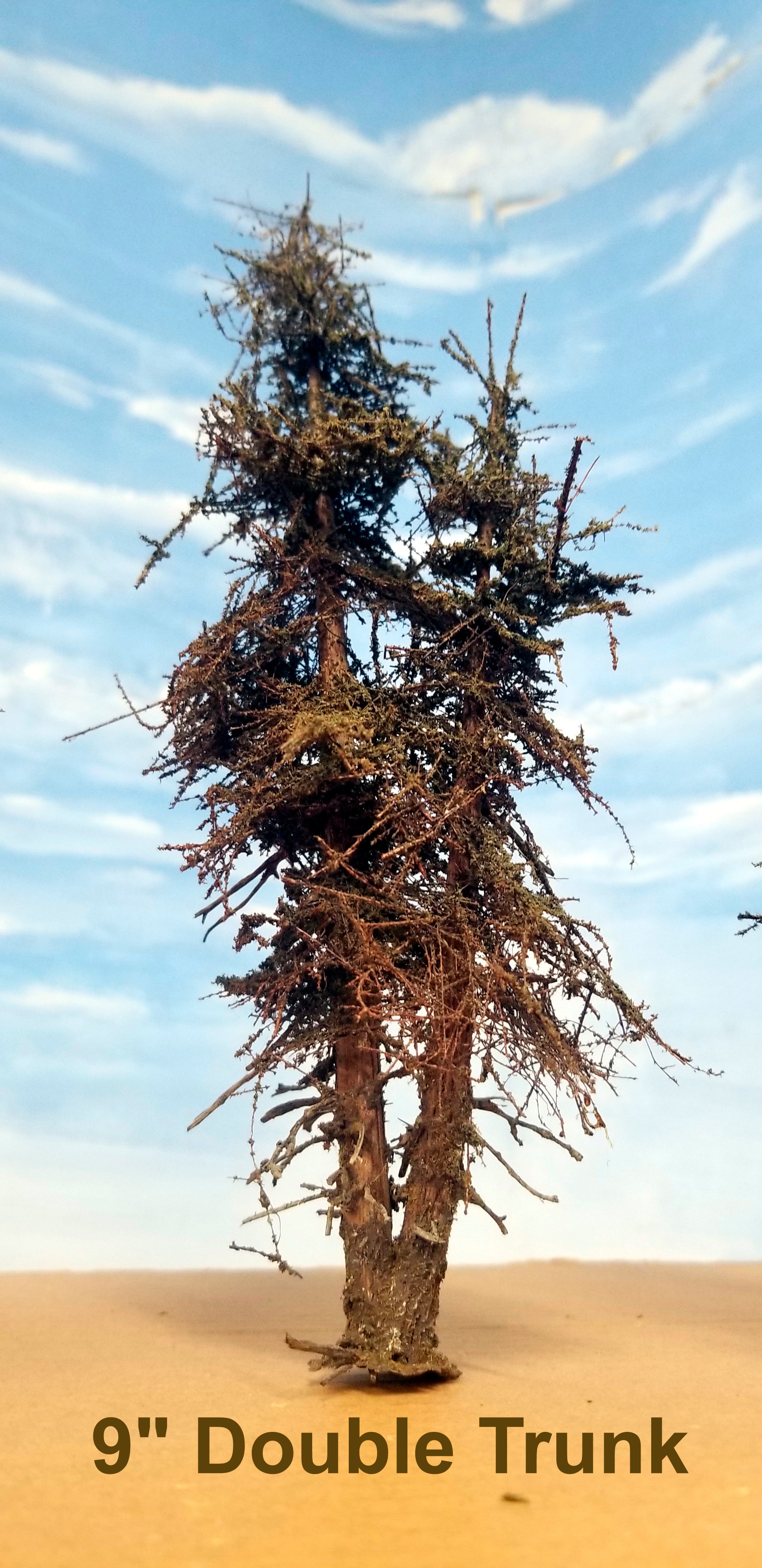 Double Trunk Fir Tree, 9 Inches