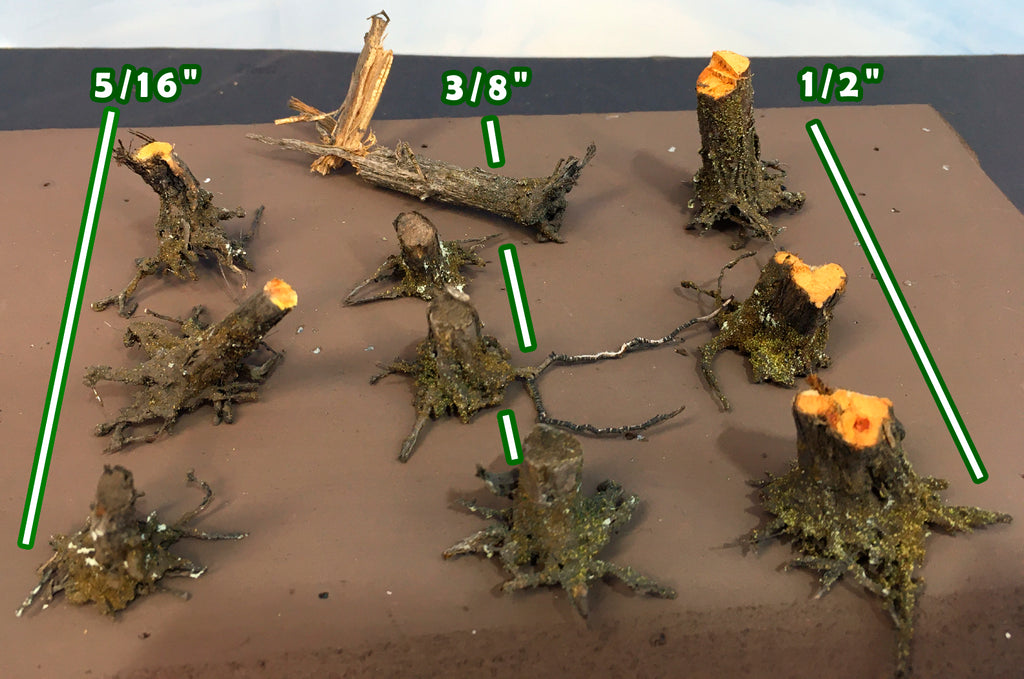 Stumps, 1/2", Chainsaw-Aged-Cut, Three