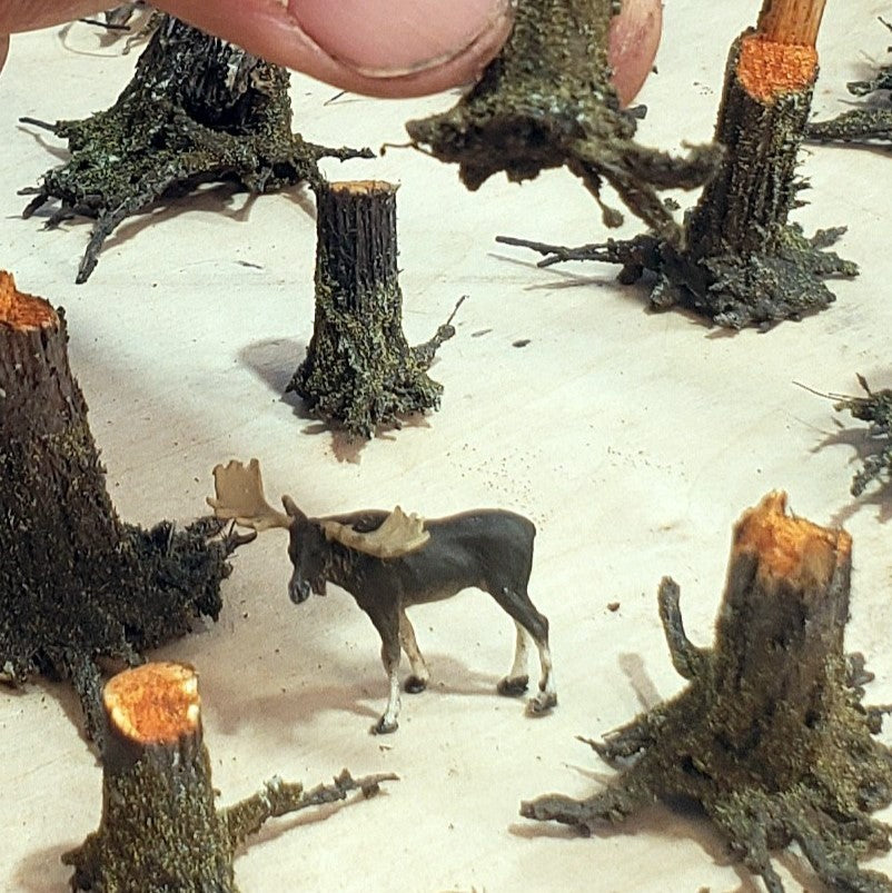 Stumps, 5/16", Chainsaw-Fresh-Cut, Three