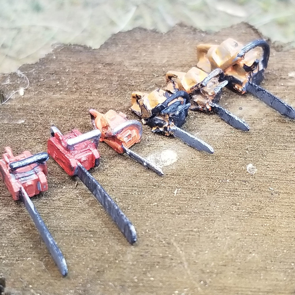 Chainsaws Assortment, HO, PAINTED