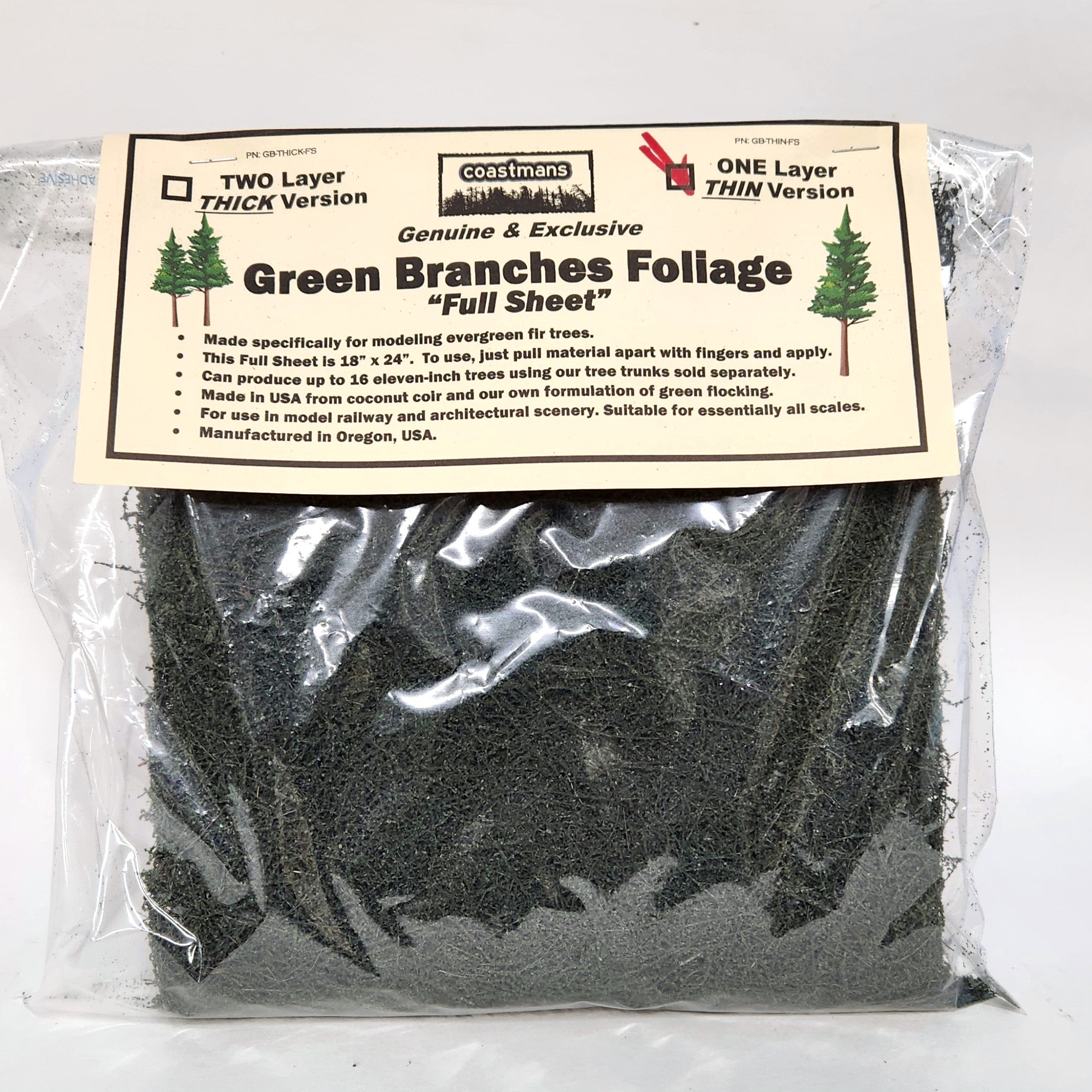 Green Branch Foliage THIN FULL SHEET