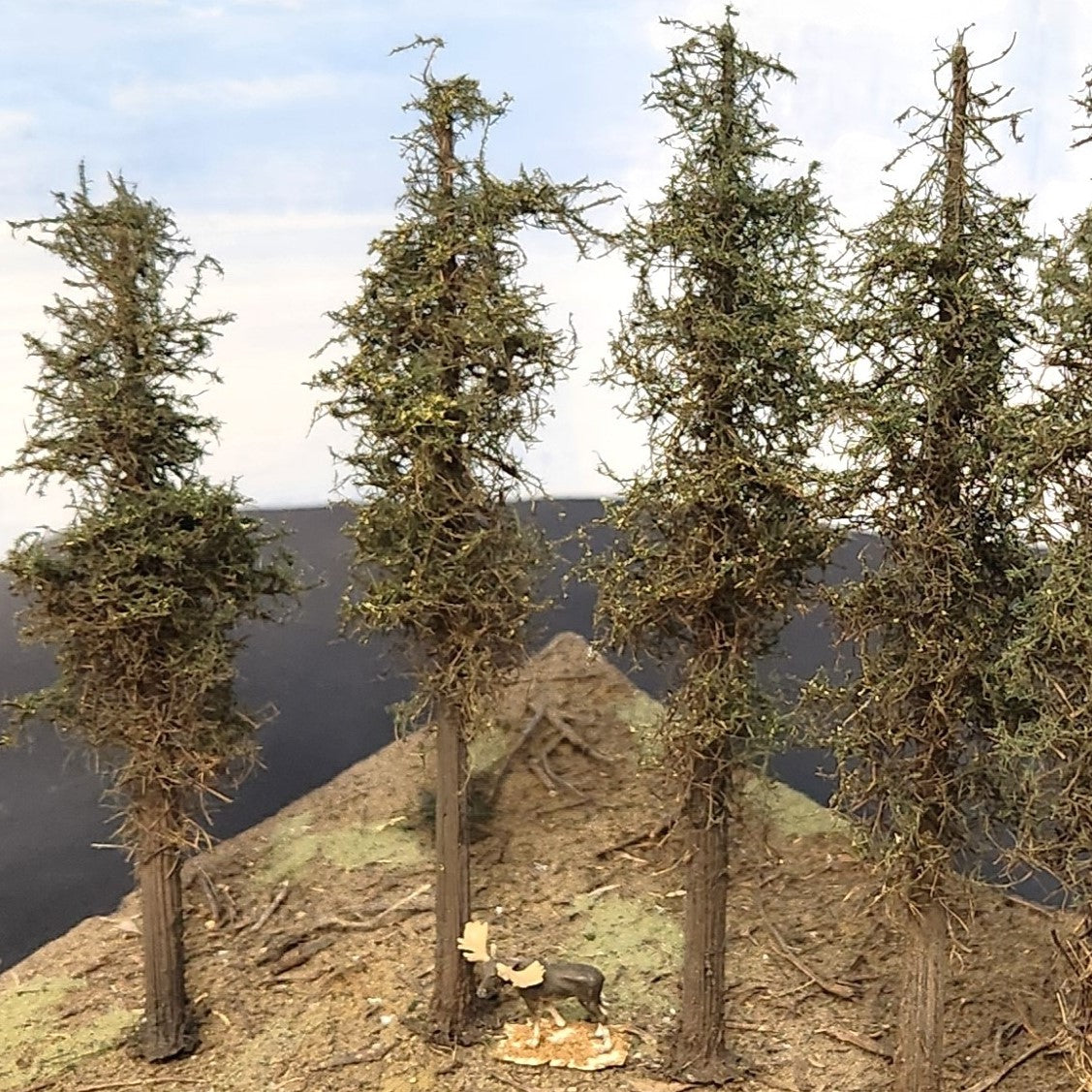 Lodgepole-Style Pine Trees, 9 inches, Four