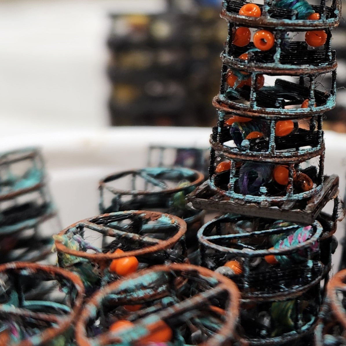 Crab Pots Stack HO Scale