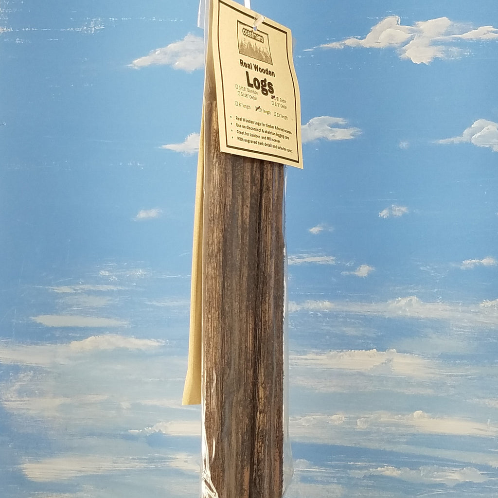 Logs, 5/16" x 10" white cedar material, one dozen