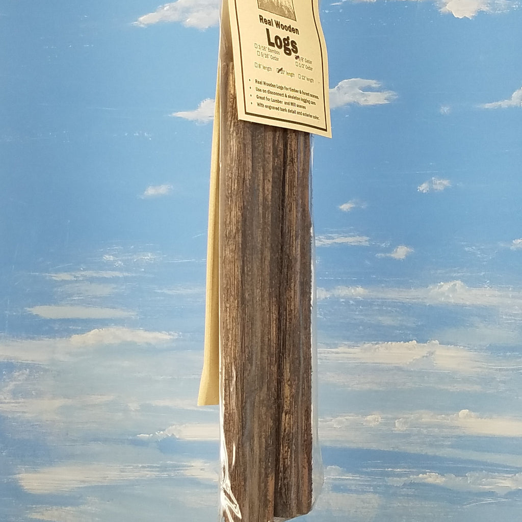 Logs, 3/8" x 10" white cedar material, one dozen