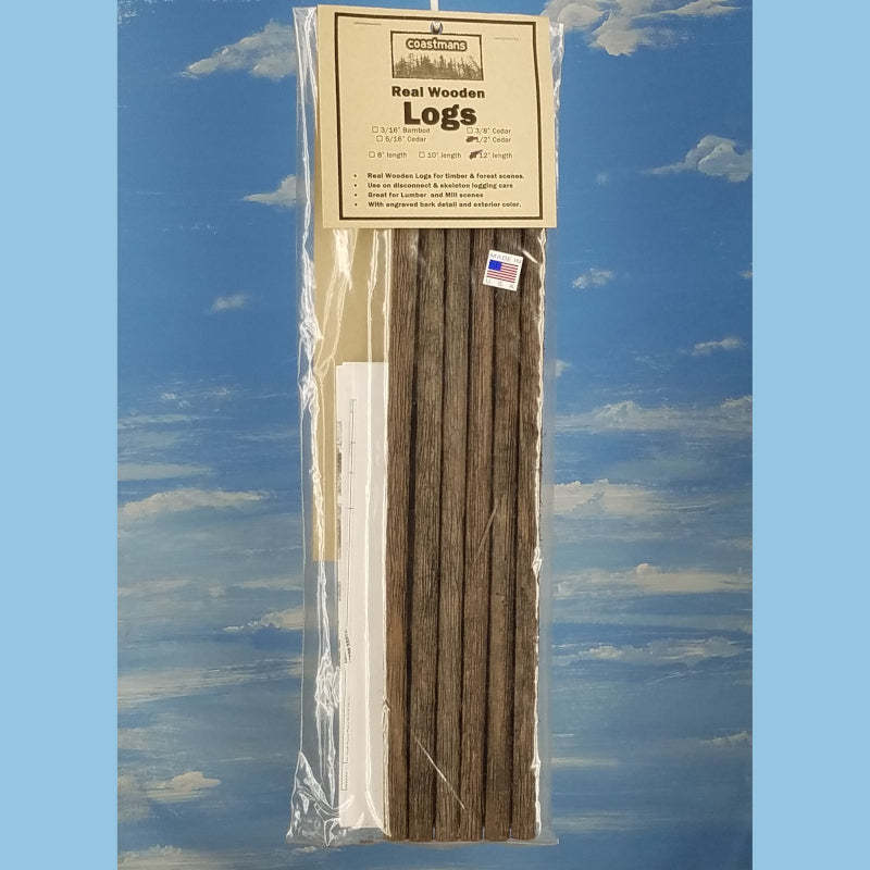 Logs, 1/2" x 12" white cedar material, Quantity SIX