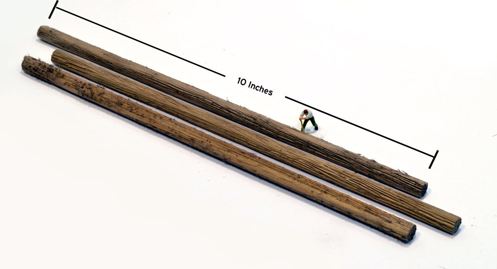 Logs, 3/8" x 10" white cedar material, one dozen