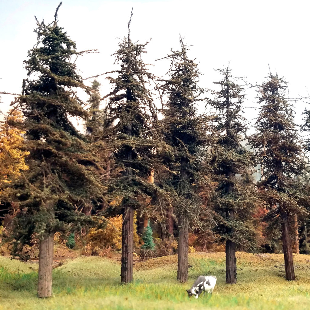 7-inch tall Standard Fir Trees, Five, made by Coastmans Scenic Products.