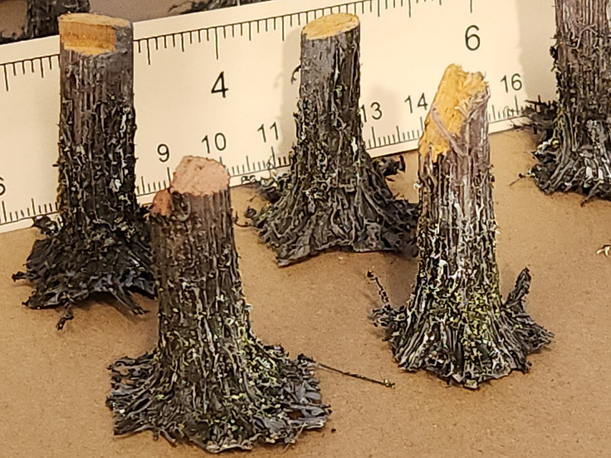 Stumps, 3/8ths Fresh-Cut, Three