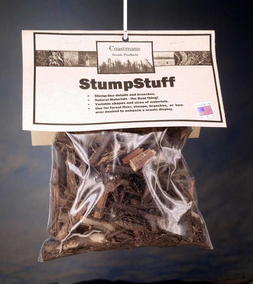 Hanging bag of StumpStuff product made by Coastman's Scenic Products, Port Orford, Oregon 97465
