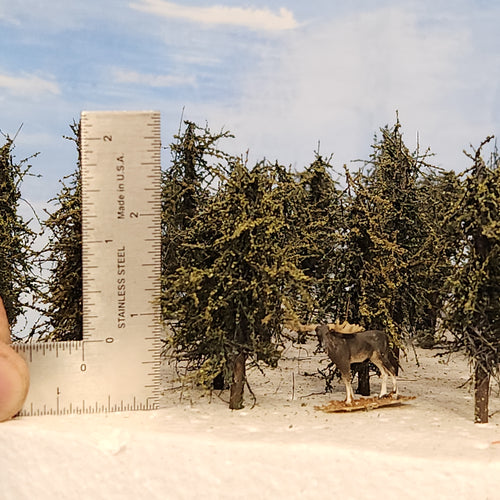 background skyiners 2.5 inches model fir trees with ruler small-model-fir-trees